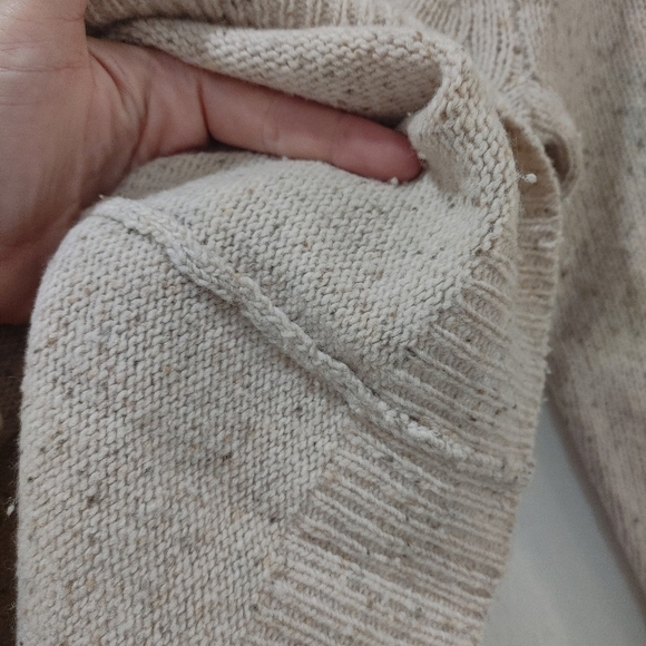 J. Crew Jeweled Neck Sweater Natural Wool Blend Oatmeal Cream XS Crew pullover - Picture 8 of 8